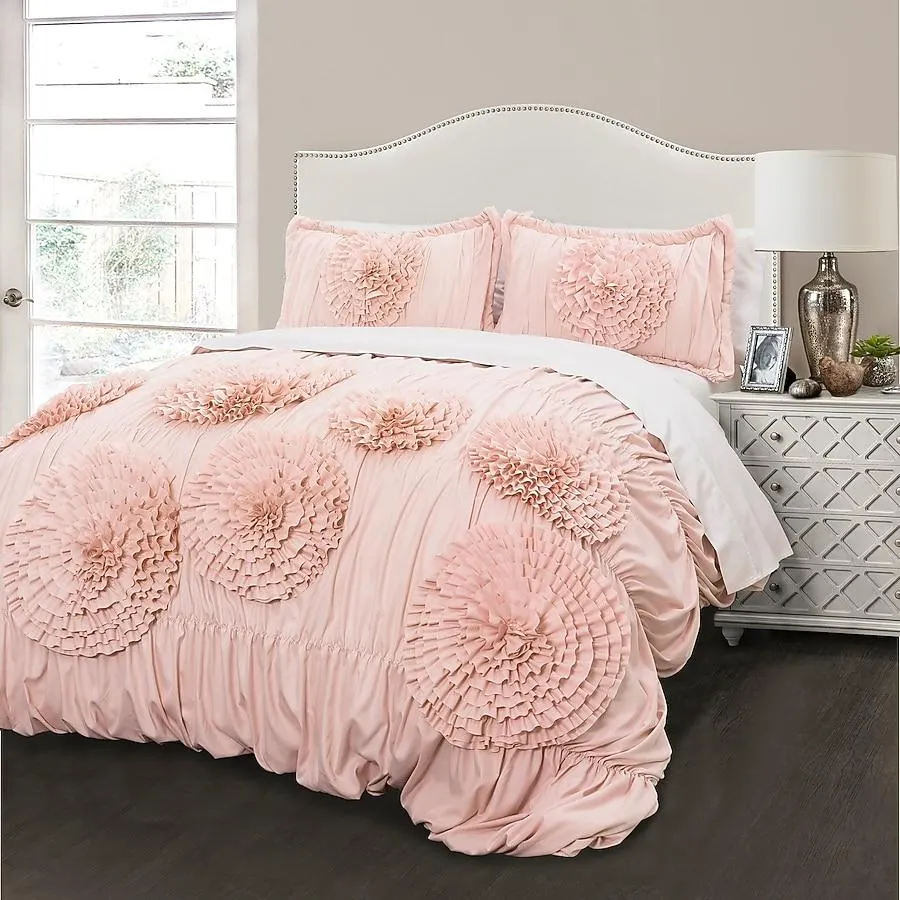 Lush Decor Pink Blush Solid Full/Queen Comforter