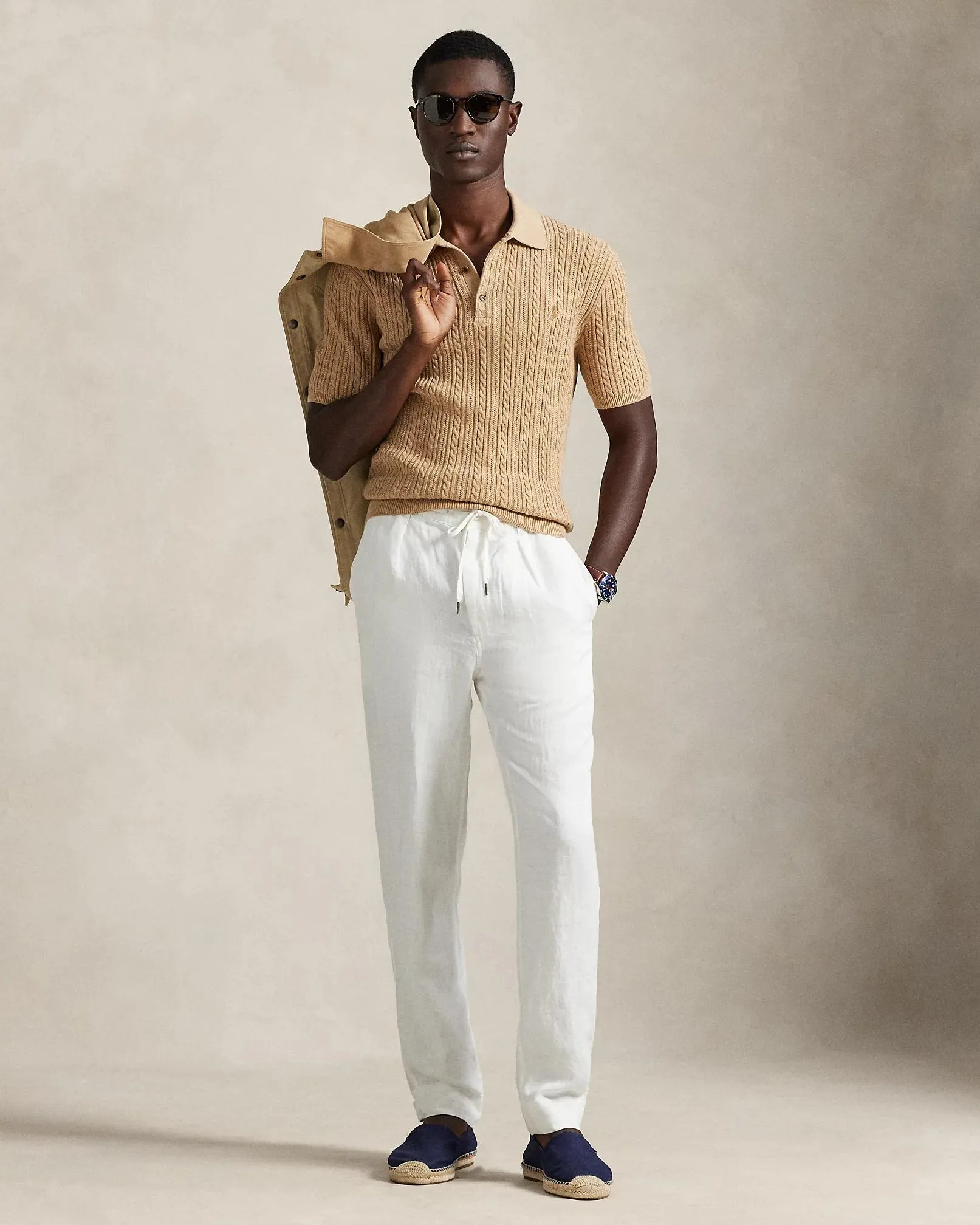 Lateef Slim Tapered Fit Linen Pant