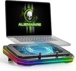 Cooling Pad for Dell Alienware m18 R2 R1 area-51 18 inch Gaming Laptop, It is a Well Deserved Heat Dissipation Monster,Cooler with Powerful Turbo Fan Can Fast Cooling,6 RGB Light Mode,Touch Start 