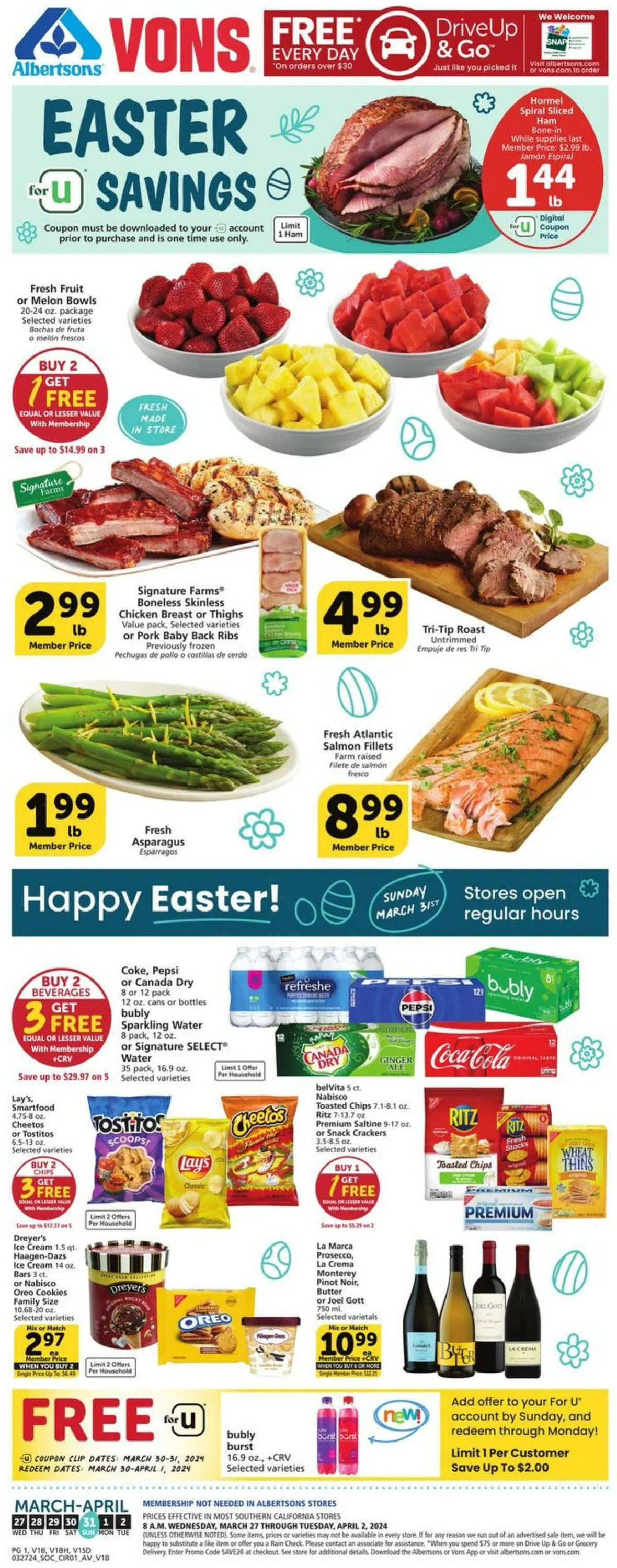 Weekly ad Vons Current weekly ad from March 27 to April 2 2024 - Page 1