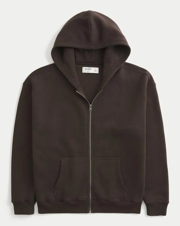 Boxy Zip-Up Hoodie