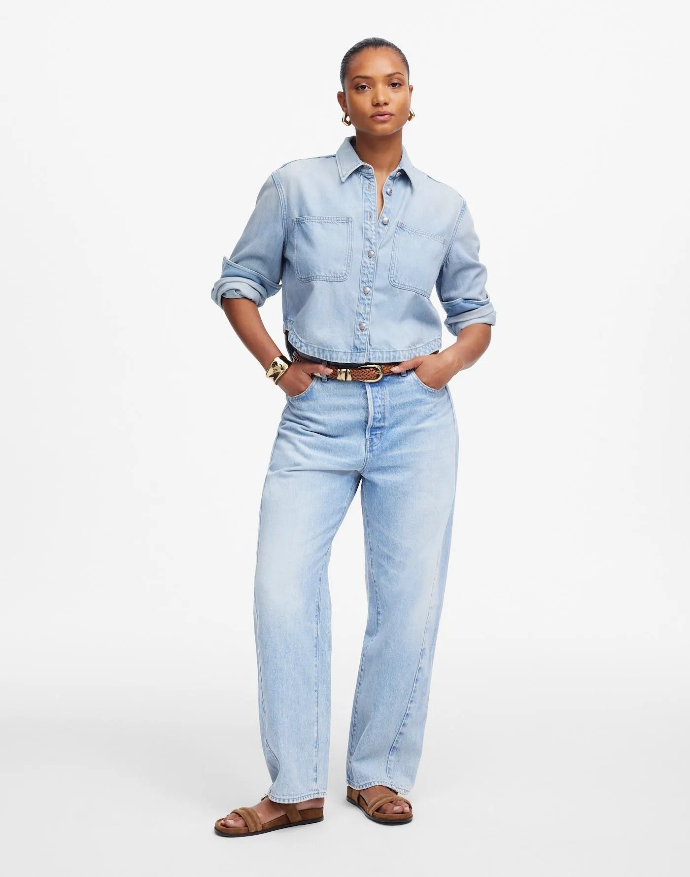 The Curvy Pieced Barrel-Leg Jean