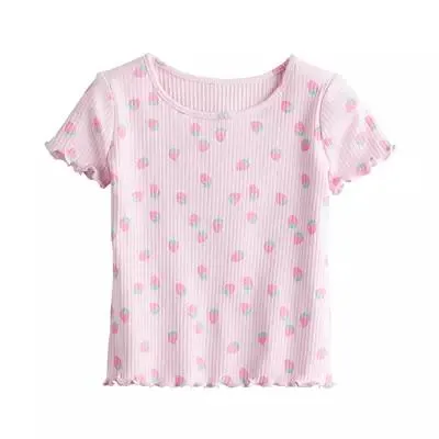 Baby & Toddler Girl Jumping Beans® Short Sleeve Lettuce Edge Tee