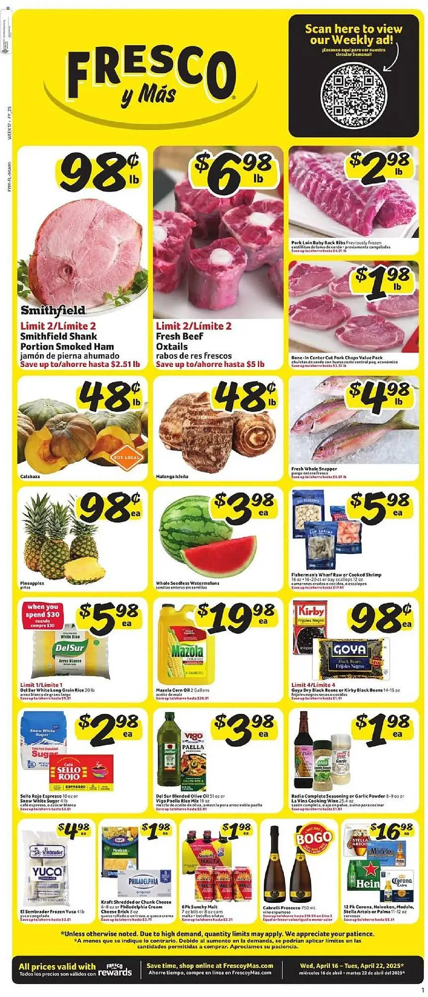 Weekly ad Fresco y Más Weekly Ad from April 16 to April 22 2025 - Page 1