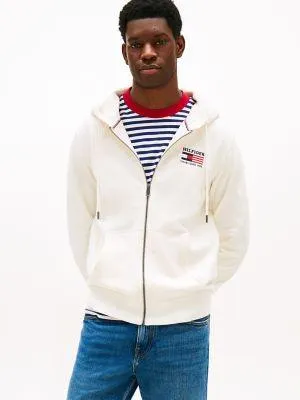 Embroidered Monotype Logo Zip Hoodie