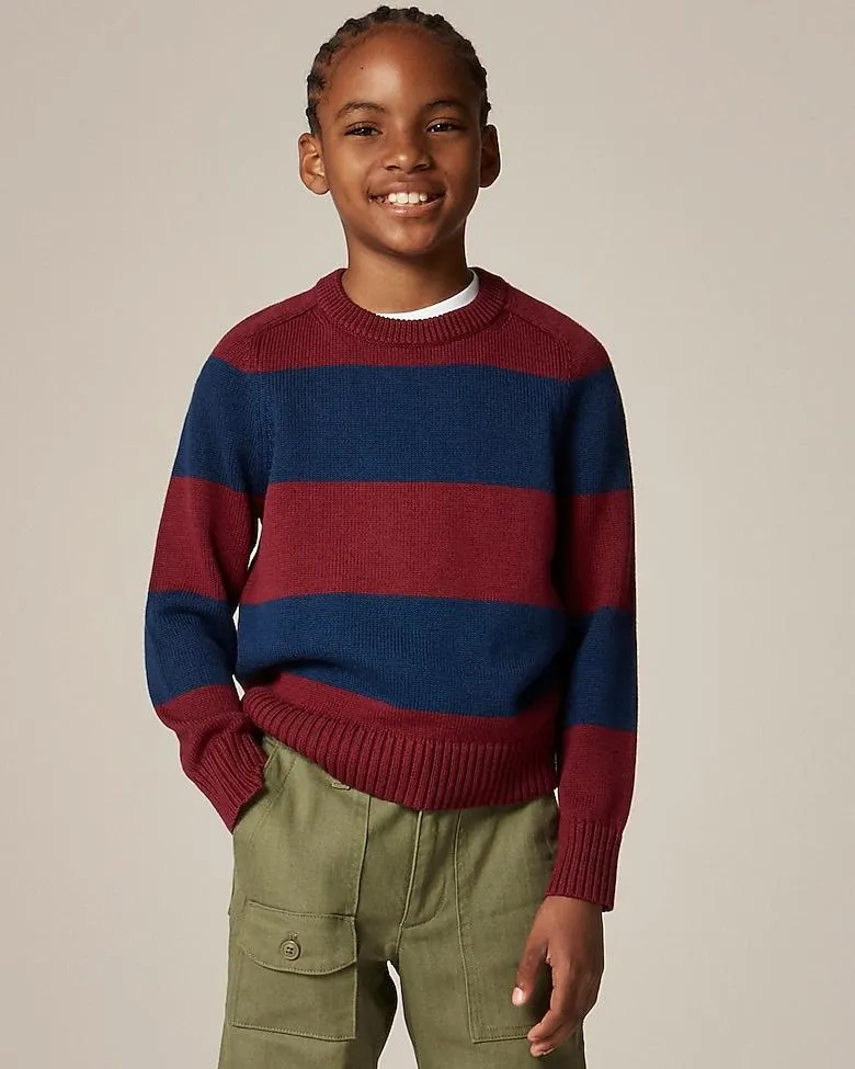 Kids' heritage cotton crewneck sweater in stripe