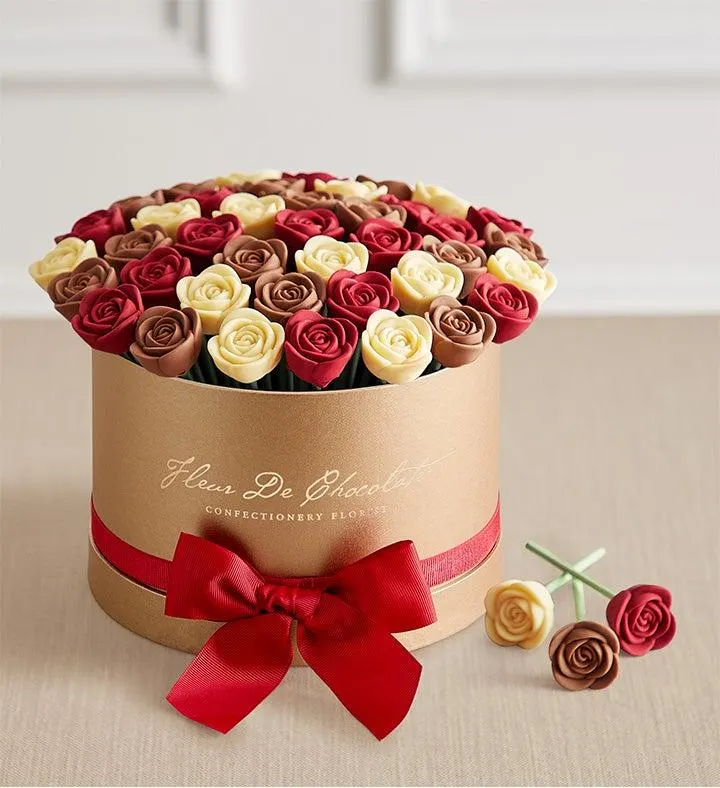 Fleur De Chocolate® Belgian Chocolate Roses - Festive Christmas