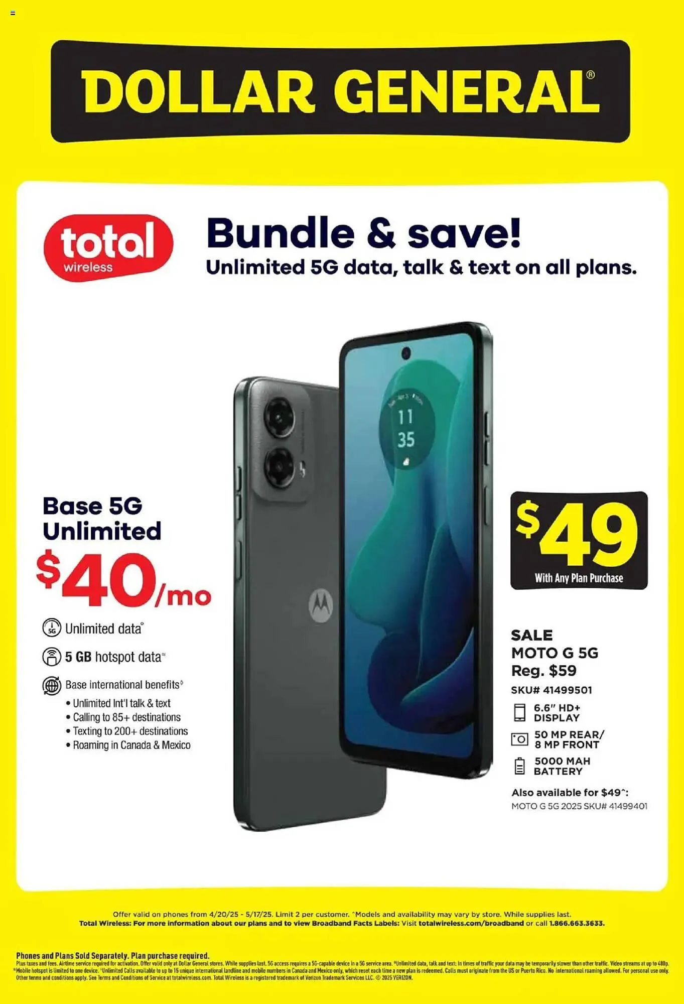 Weekly ad Dollar General Weekly Ad from April 20 to May 17 2025 - Page 1
