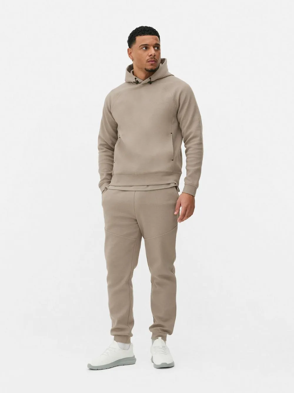 Camisola capuz pulôver texturada