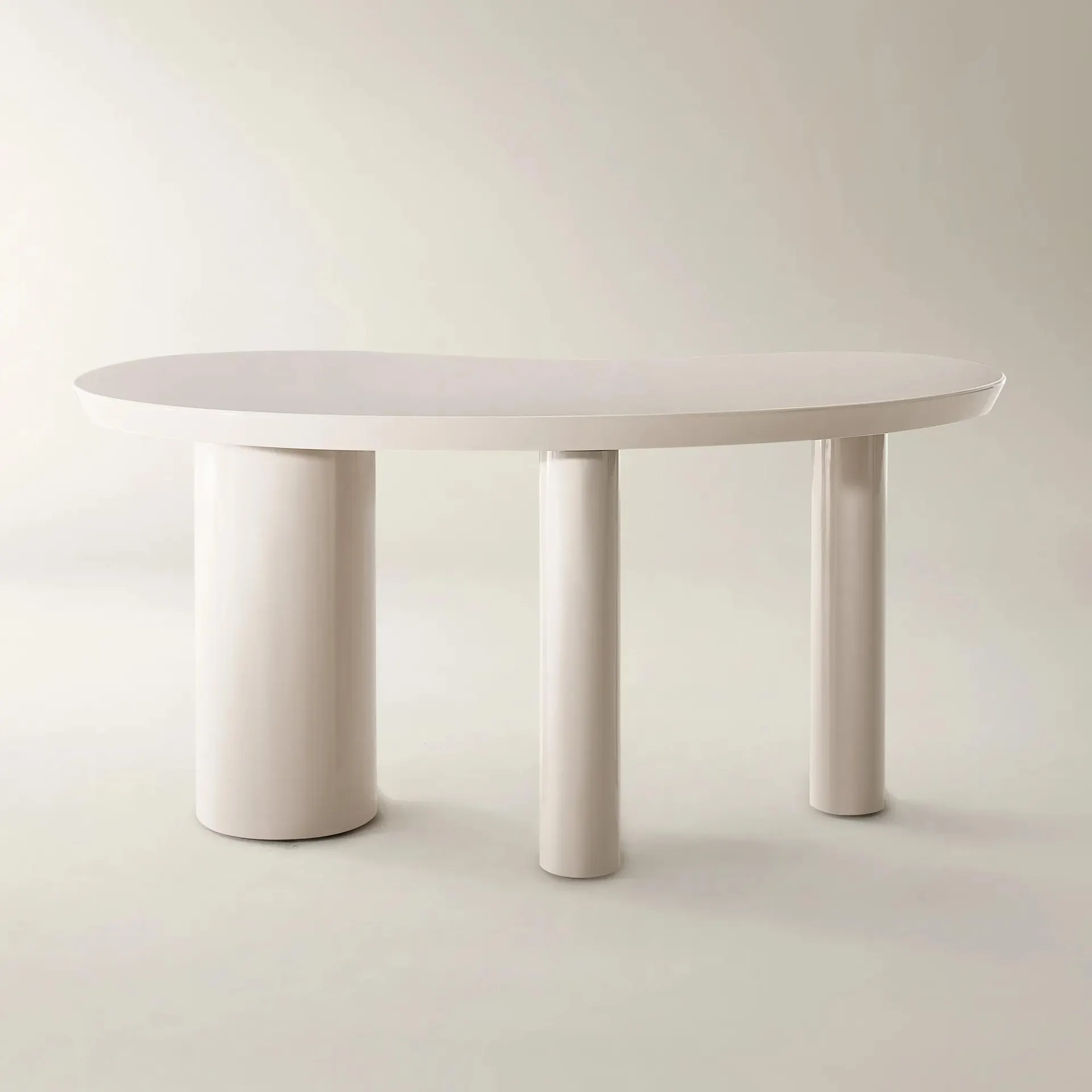 Nia Lacquered Desk (62") - Turtle Dove