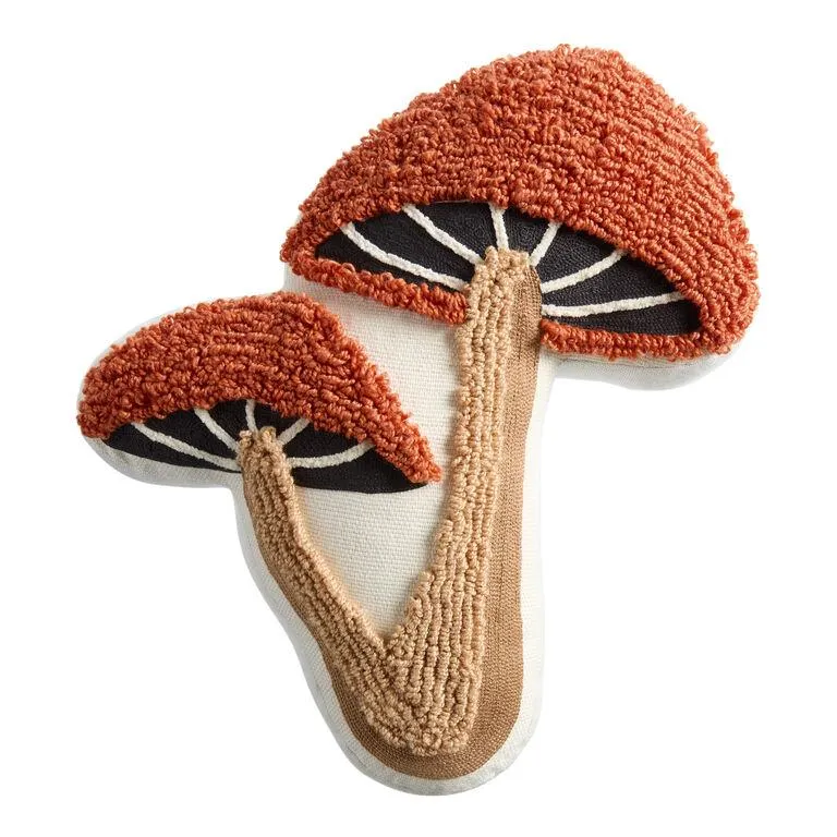 Double Mushroom Shaped Indoor Outdoor Throw Pillow