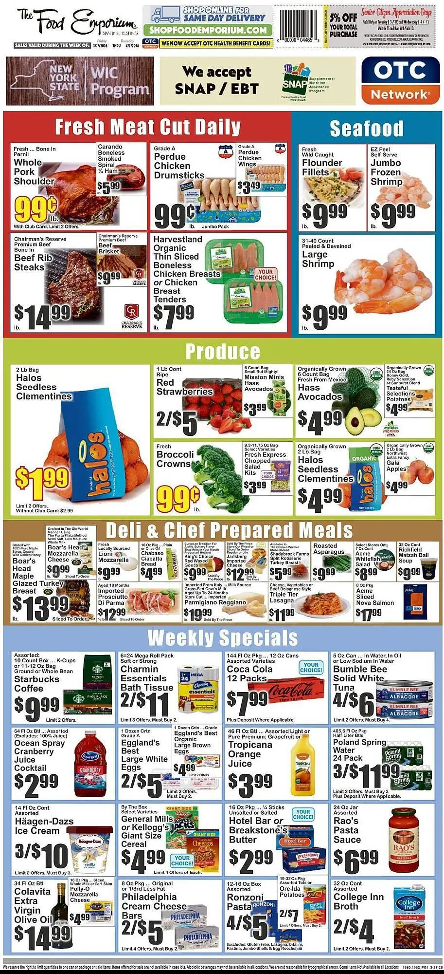 Weekly ad The Food Emporium circular from March 27 to April 2 2026 - Page 1
