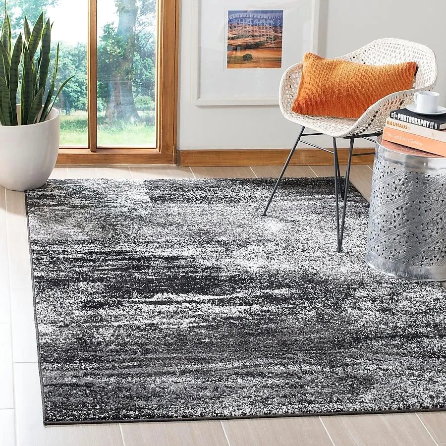 Safavieh Adirondack Zayne 10 x 10 (ft) Loomed Silver/Black Square Indoor Abstract Industrial Area rug