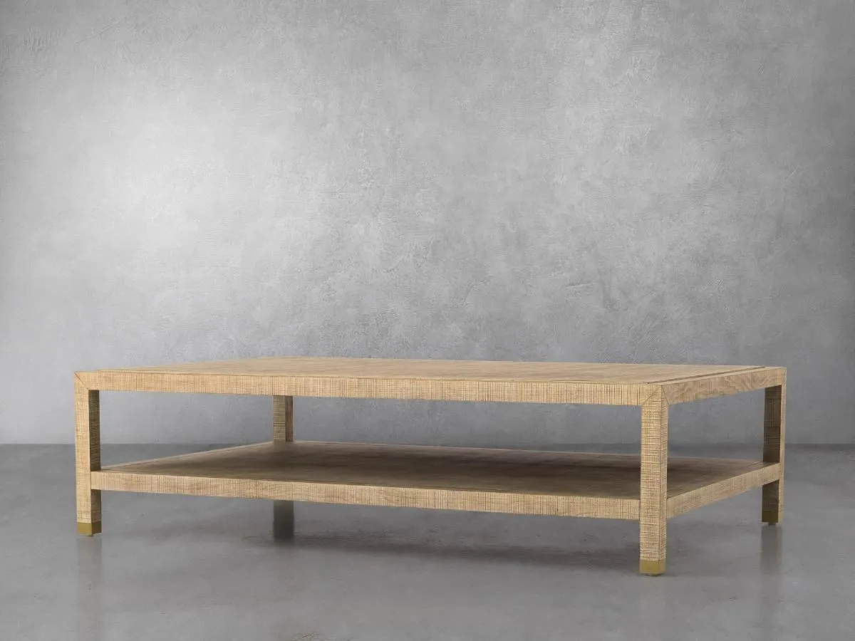 Bacara Modern Classic Wood Brushed Coffee Table 60' - Natural