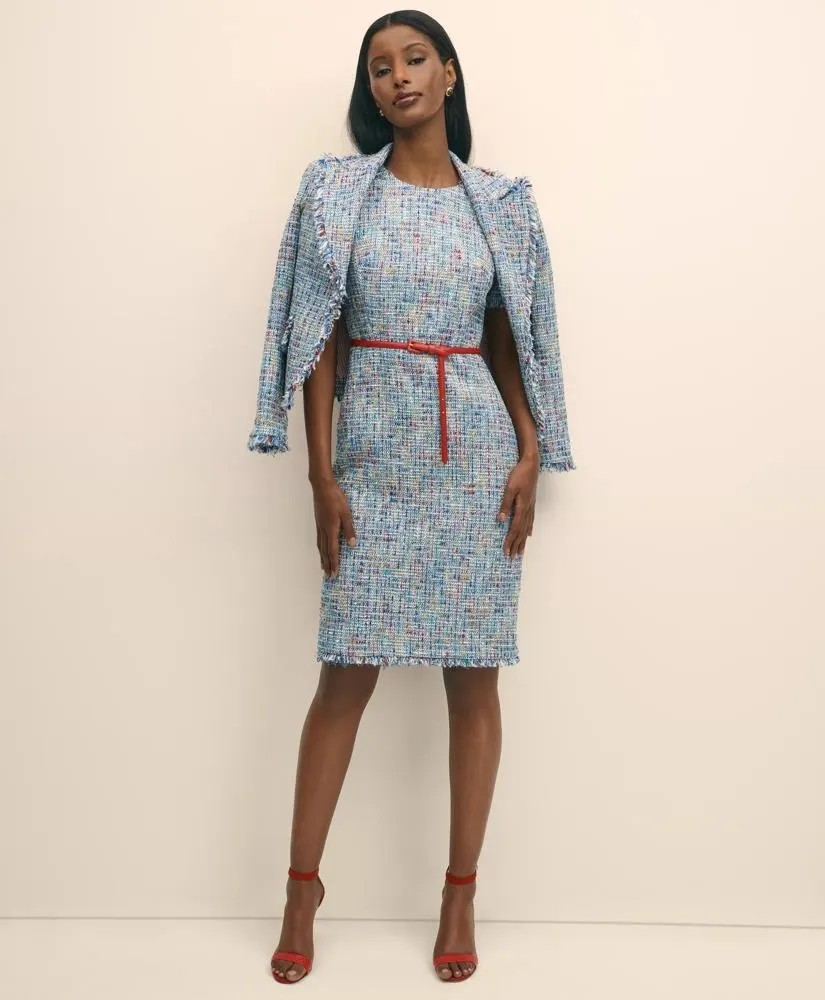 Fringed Boucle Dress