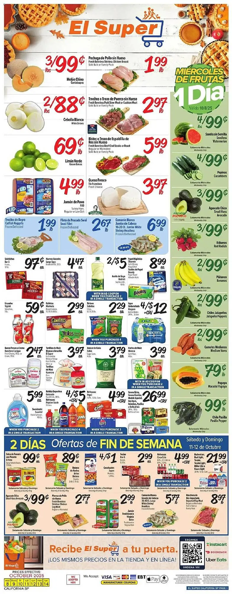 Weekly ad El Super weekly ad from October 8 to October 15 2025 - Page 1