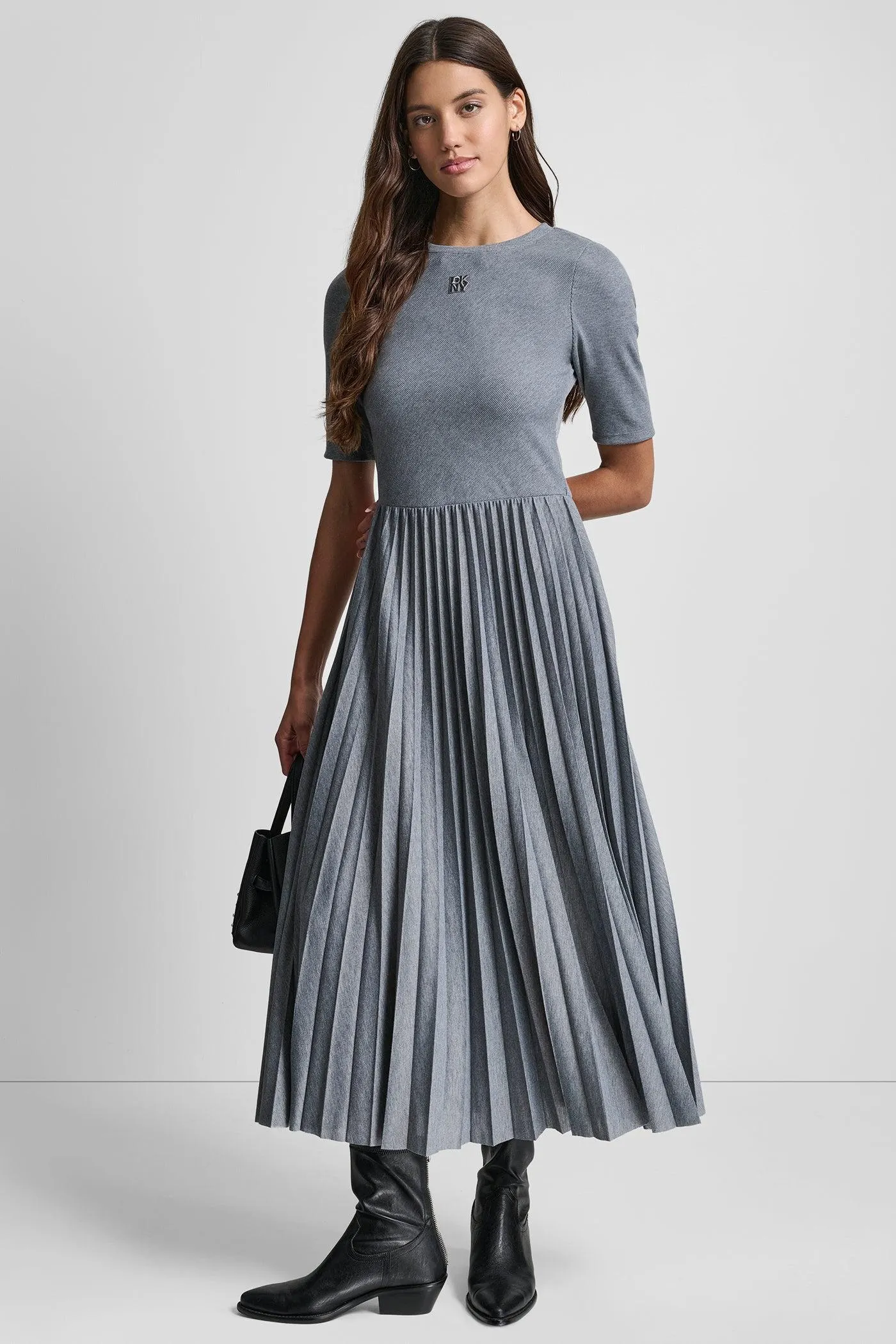 MIXED MEDIA MIDI TANK DRESS