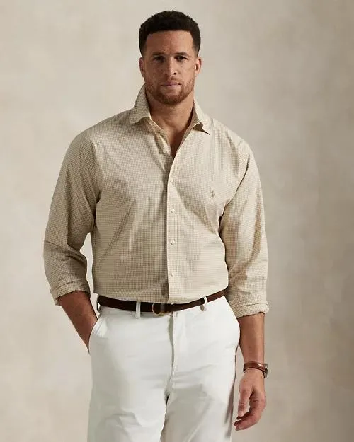 Gingham Stretch Poplin Shirt