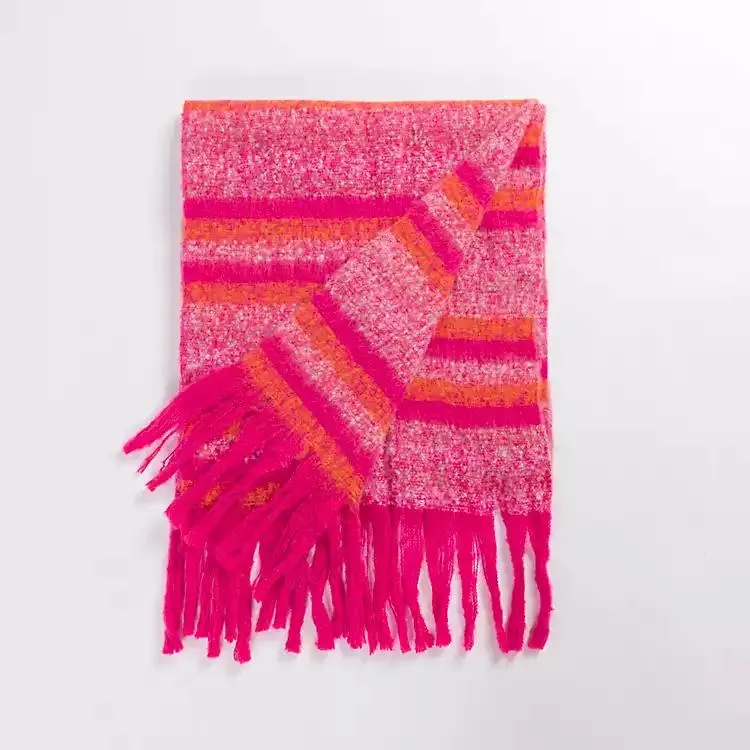 Pink Striped Scarf