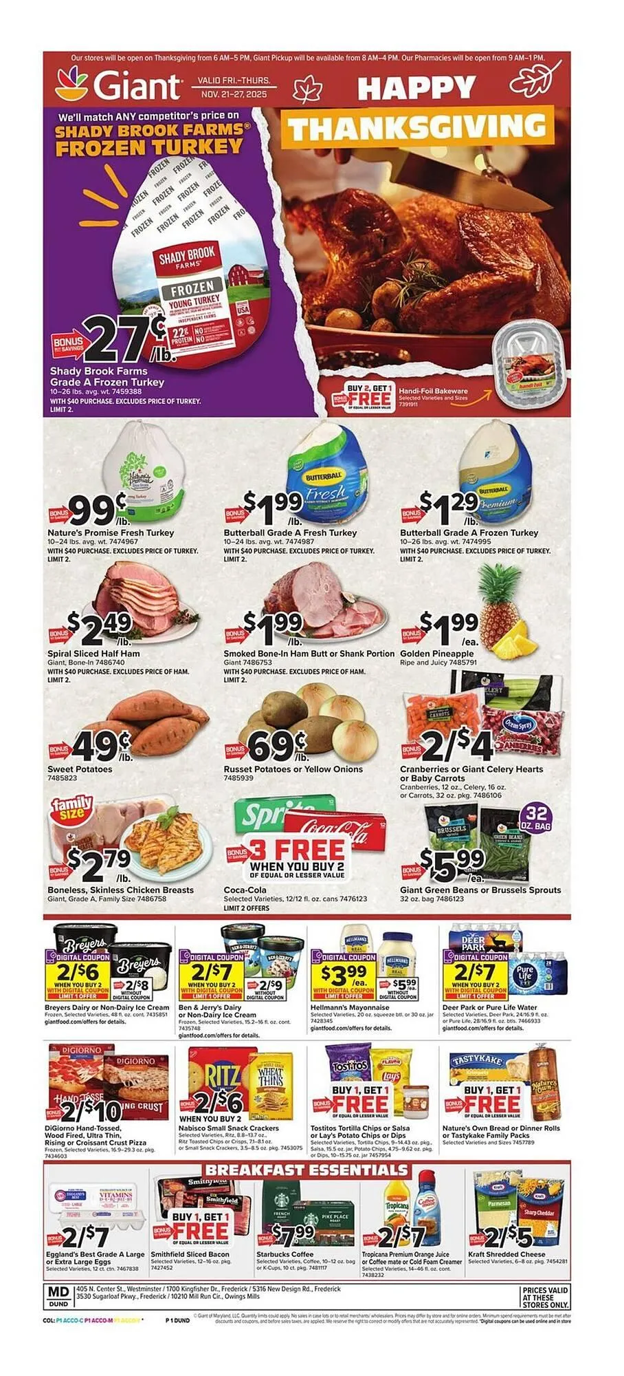 Weekly ad Giant Food weekly ad from November 21 to November 27 2025 - Page 1