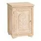 Tree of Life Natural and White Carved Wood Storage Cabinet