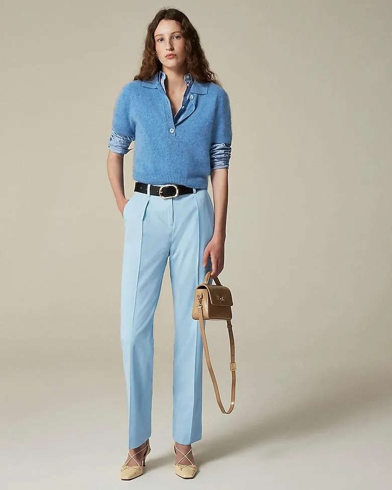 Mid-rise Portia pant in Italian stretch merino wool blend