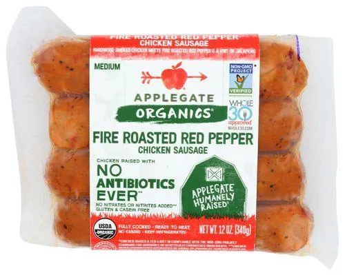 Applegate Organics Chicken Sausage Medium Fire Roasted Red Pepper