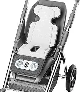 Baby Stroller Cooling Pad with Dual Turbo Blower,10000mAh Rechargeable Battery Powered Cooling Cushion, 3-Speed, Max 10H Runtime, Baby Summer Essential Car Seat Liner for Stroller Car Seat Crib