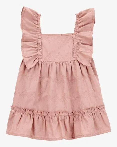 Baby Flutter Tiered Dress - Pink