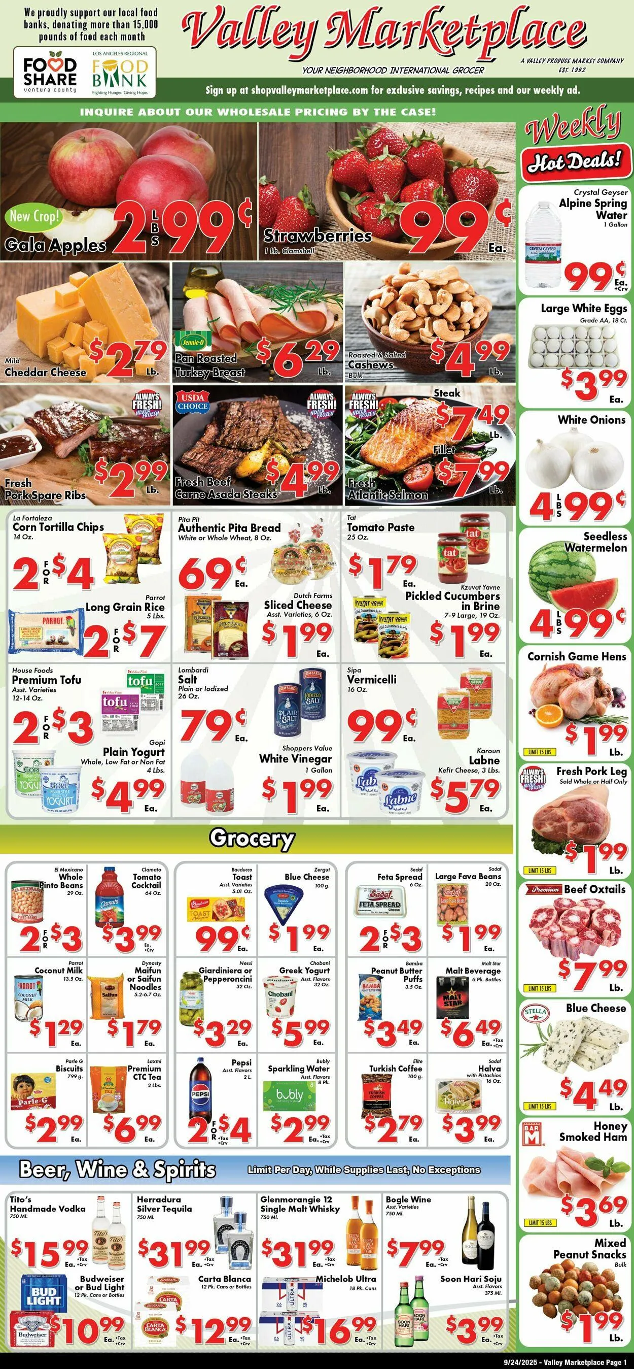Weekly ad Valley Marketplace from September 24 to September 24 2025 - Page 1