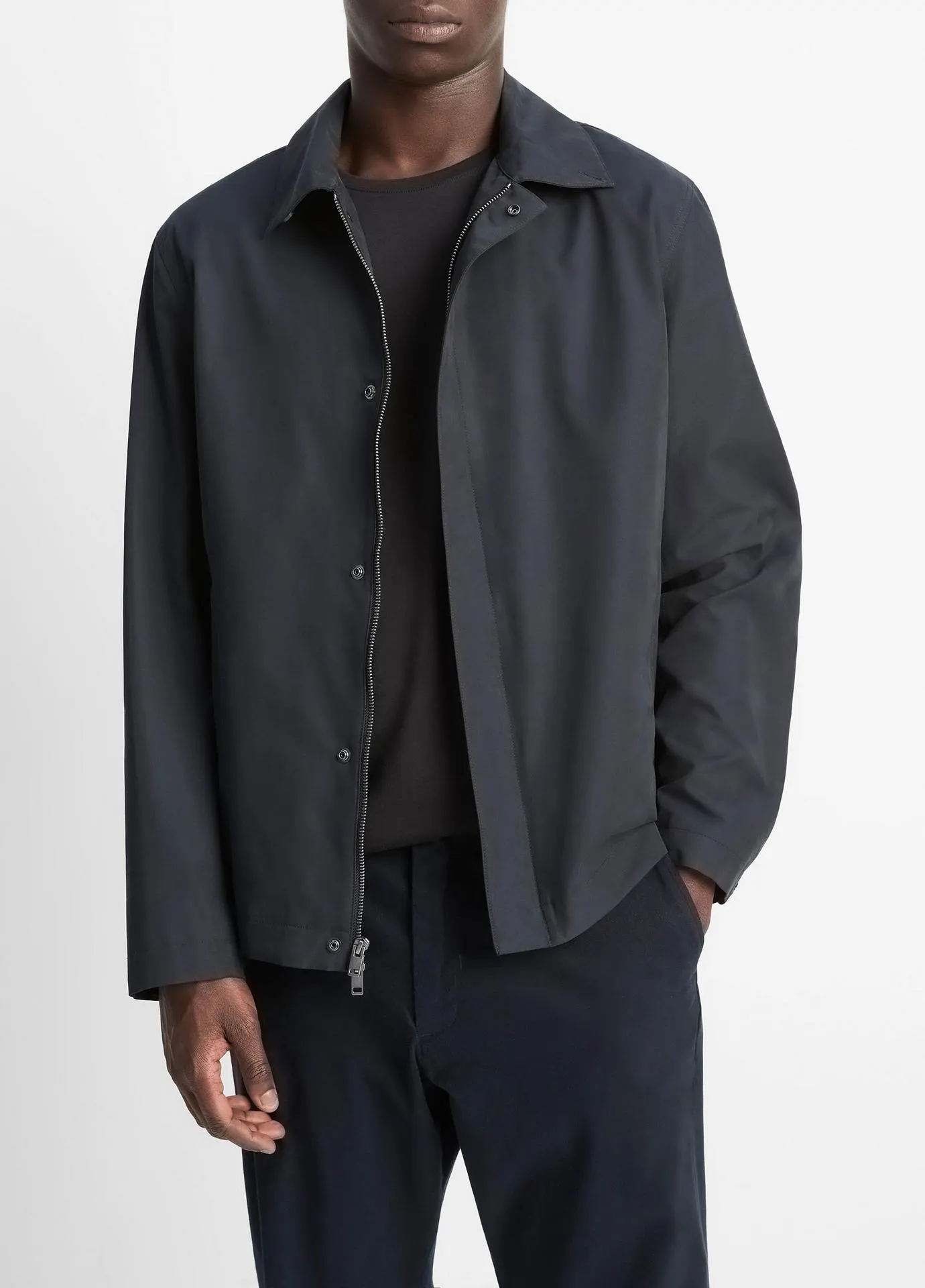 Peached Cotton-Blend Convertible-Collar Jacket