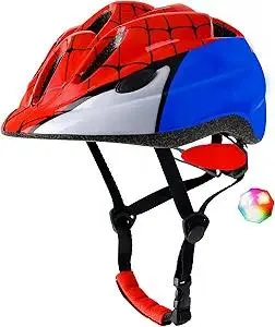 Kids Toddler Bike Helmet, Adjustable Boys Girl Helmets from Baby to Children(Age 1-8), Multi Sports for Bicycle Skate with LED Light