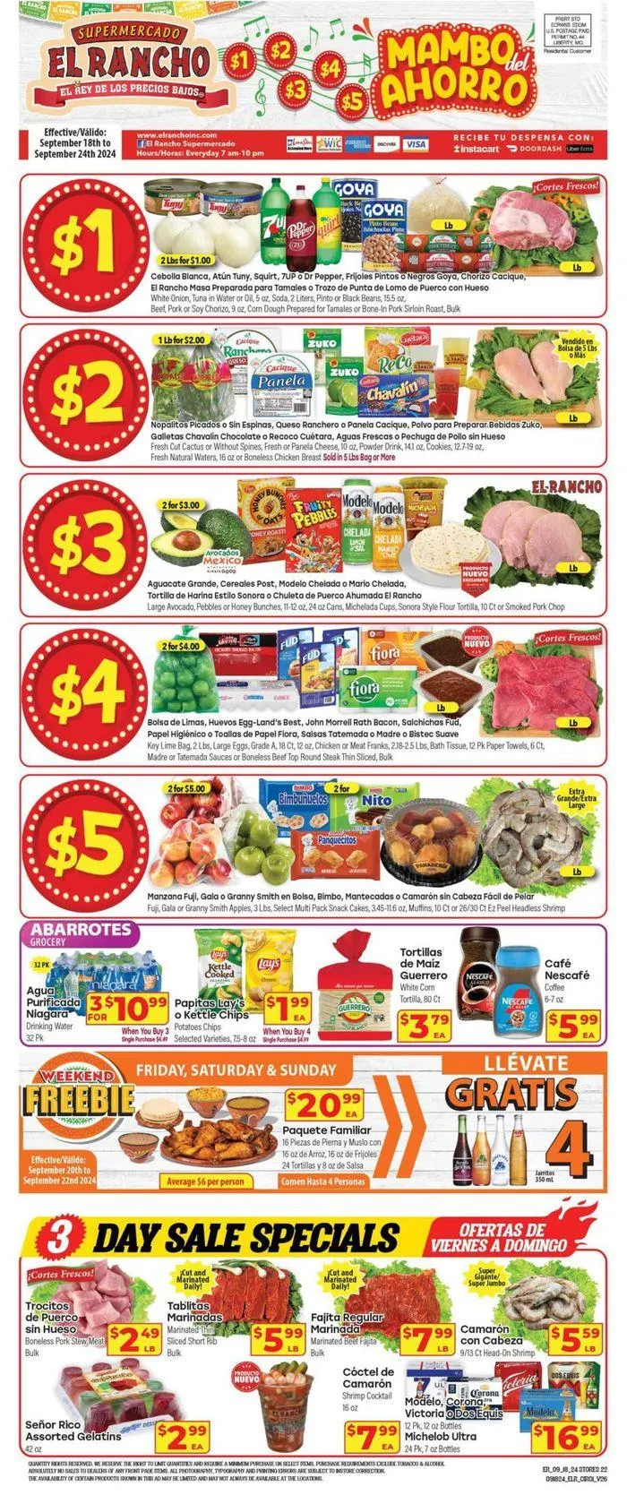 Weekly ad Supermercado El Rancho Weekly ad from September 18 to October 2 2024 - Page 1