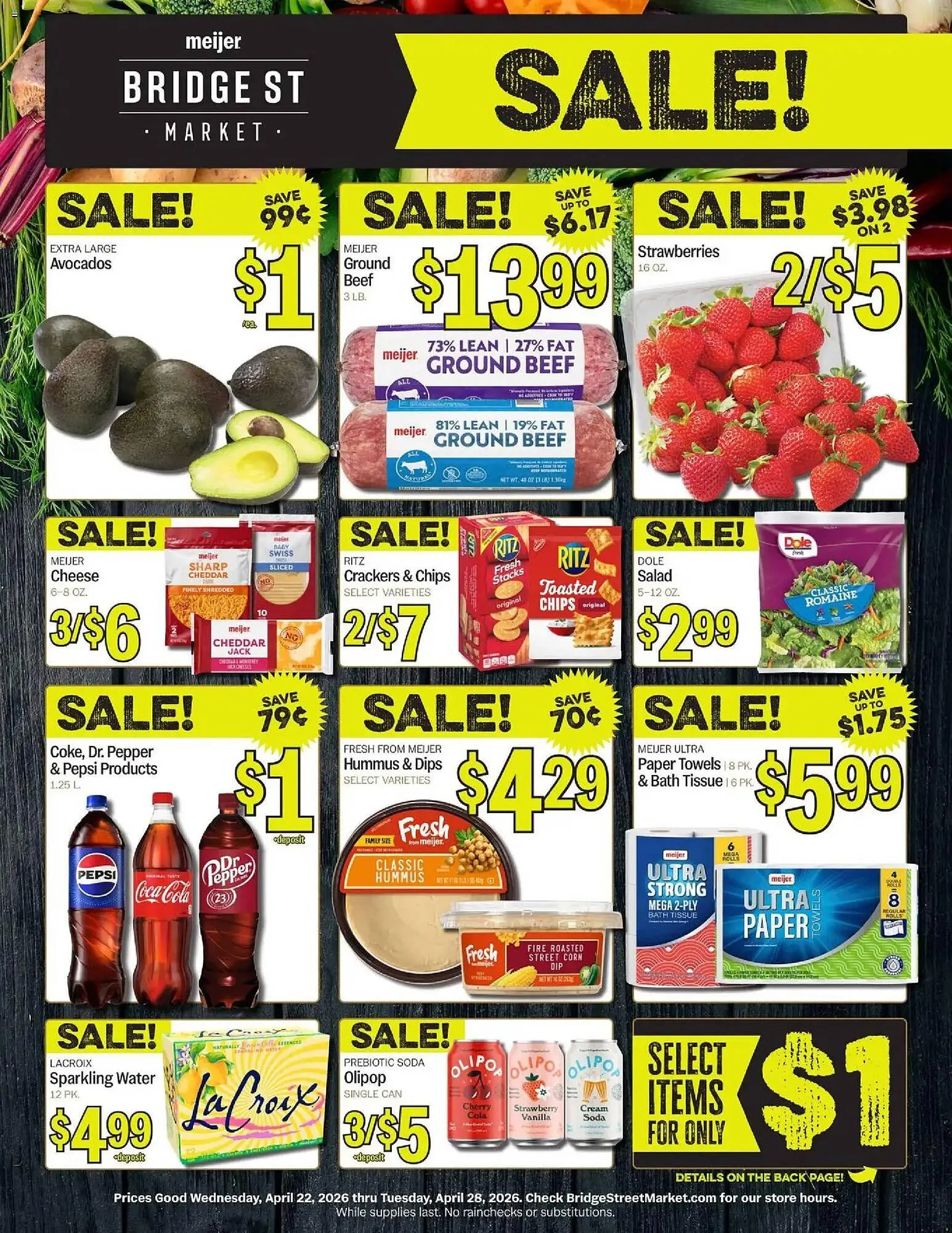 Weekly promotion Meijer weekly ad spanning from April 22 to April 28 2026 - Page 1 for Catalogue 365