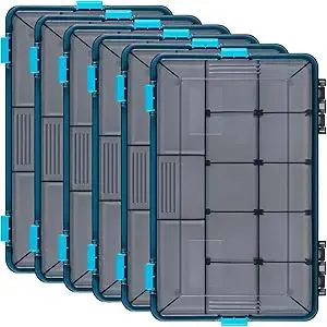 Product Summary: Wonderjune Fishing Tackle Boxes Waterproof 3600 Tackle Trays with Removable Dividers Plastic Storage Organizer Bait Vault Camouflage Box for Freshwater Saltwater (Blue)