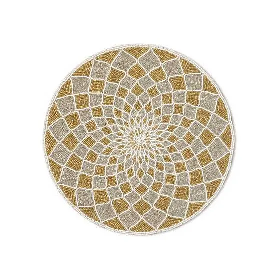 Kaleidoscope Gold & Silver Beaded Placemat