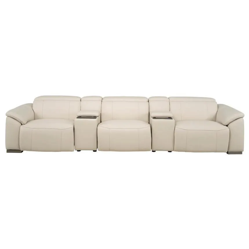Cordova Cream Home Theater Leather Seating with 5PCS/3PWR