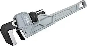 Klein Tools 68225 18-Inch Cast Aluminum Pipe Wrench, Heavy Duty Adjustable Plumbing Wrench with I-Beam Handle, 2-1/2-Inch Jaw Capacity