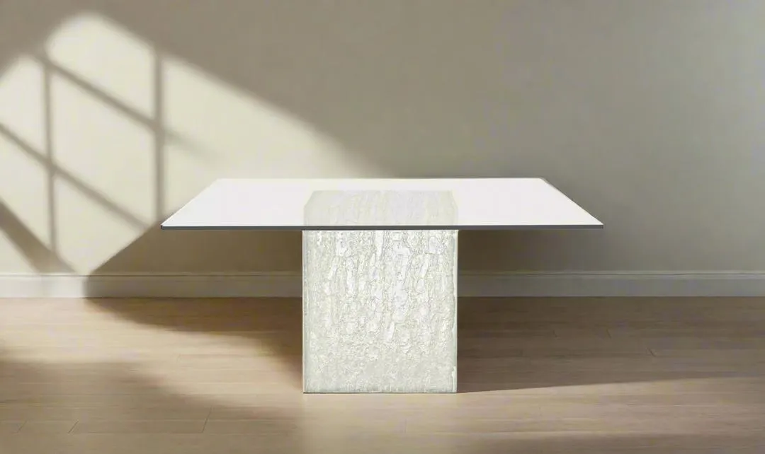 Bernhardt Arctic 6-seater Dining Table with Glass Top + Acrylic Base