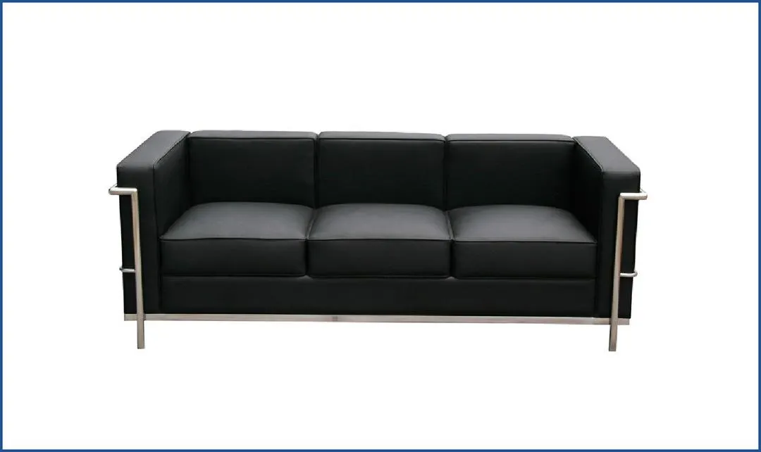 Jennifer Italia Dedicace 3-Seater Leather Sofa in Stainless Steel Frame