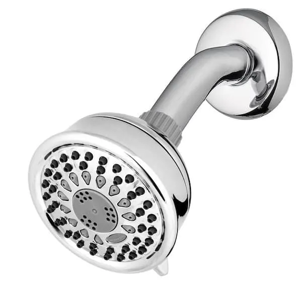 5-Spray 3.8 in. Single Wall Mount 1.8 GPM Fixed Shower Head in Chrome