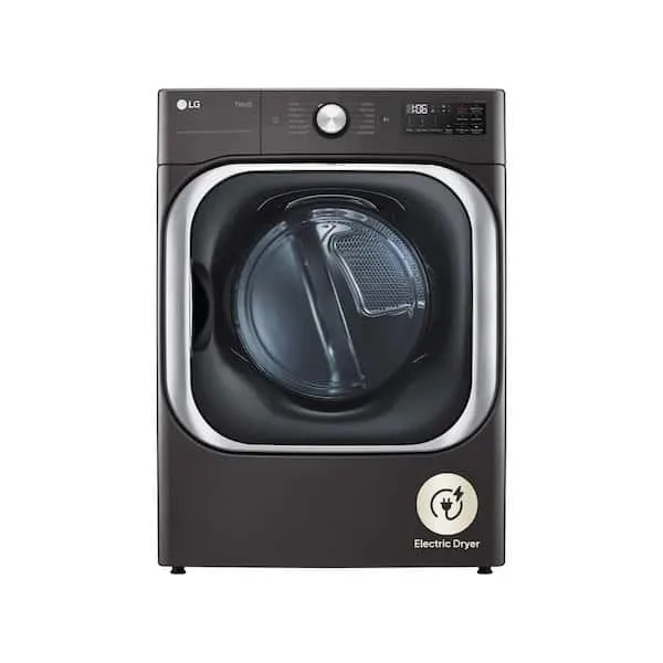 9.0 cu. ft. Vented SMART Stackable Electric Dryer in Black Steel with TurboSteam and Sensor Dry Technology