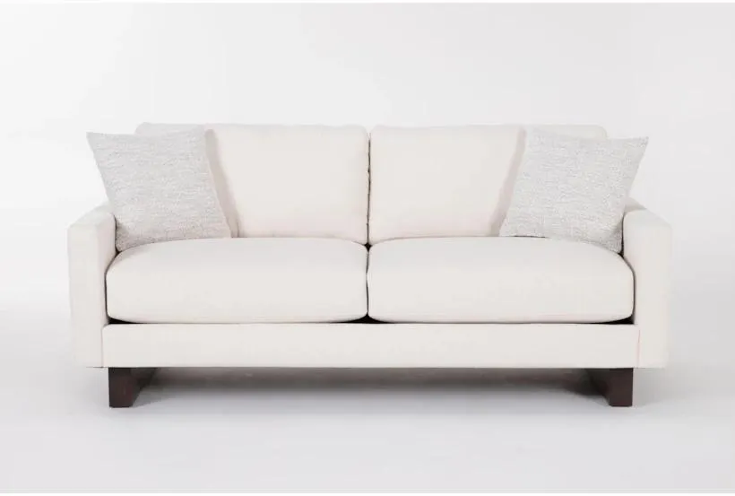 Nomad Ivory Performace Fabric Jacquard 79" Sofa | Loose Reversible Back