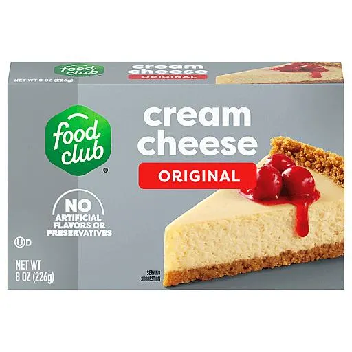 Food Club Cream Cheese, Original 8 oz