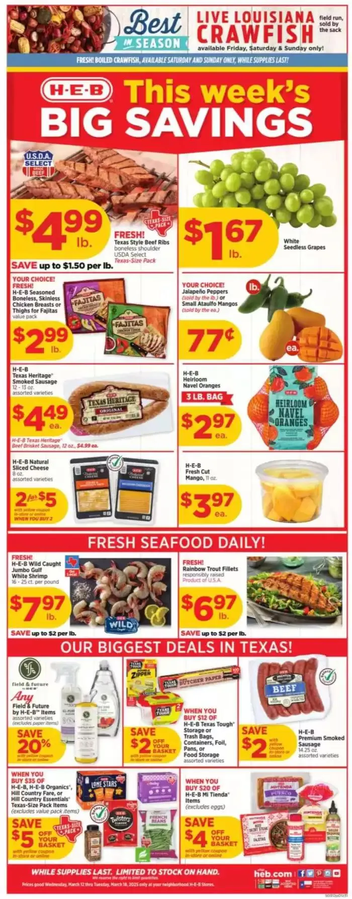 Weekly ad Weekly Ads H-E-B from March 12 to March 18 2025 - Page 1
