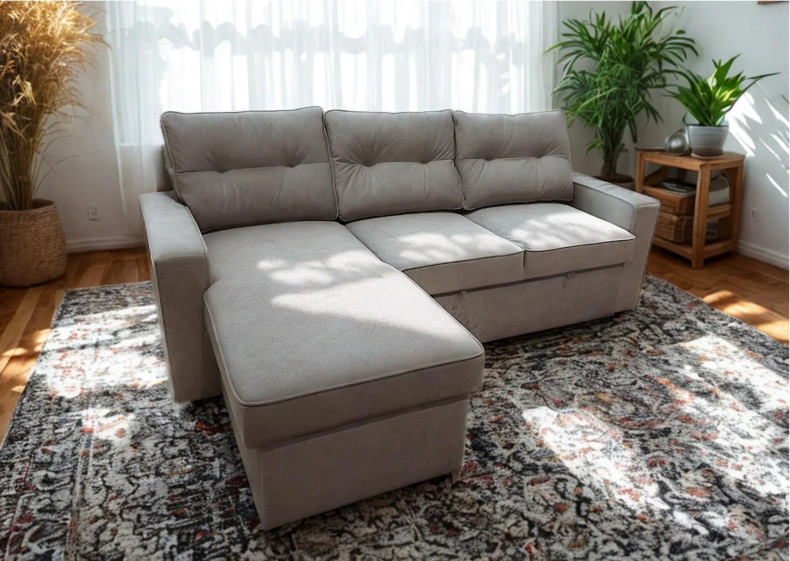 Malibu Pull Out Sofa Chaise - Grey