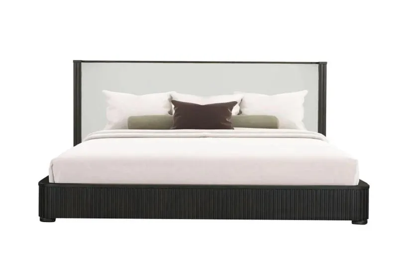 Ronan Queen Wood & Upholstered Platform Shelter Bed