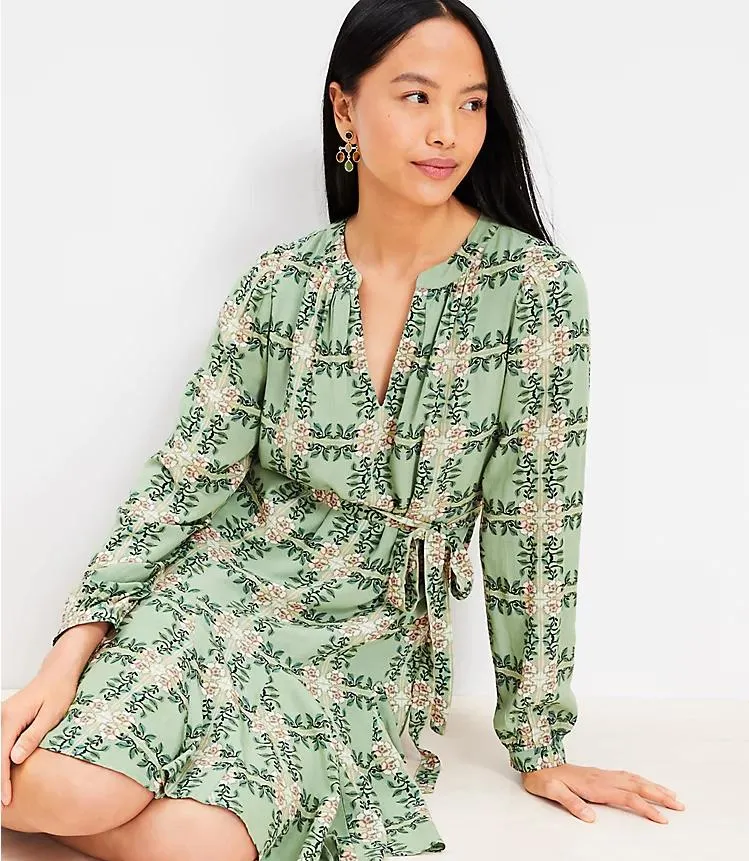 Tiled Vine Godet Dress