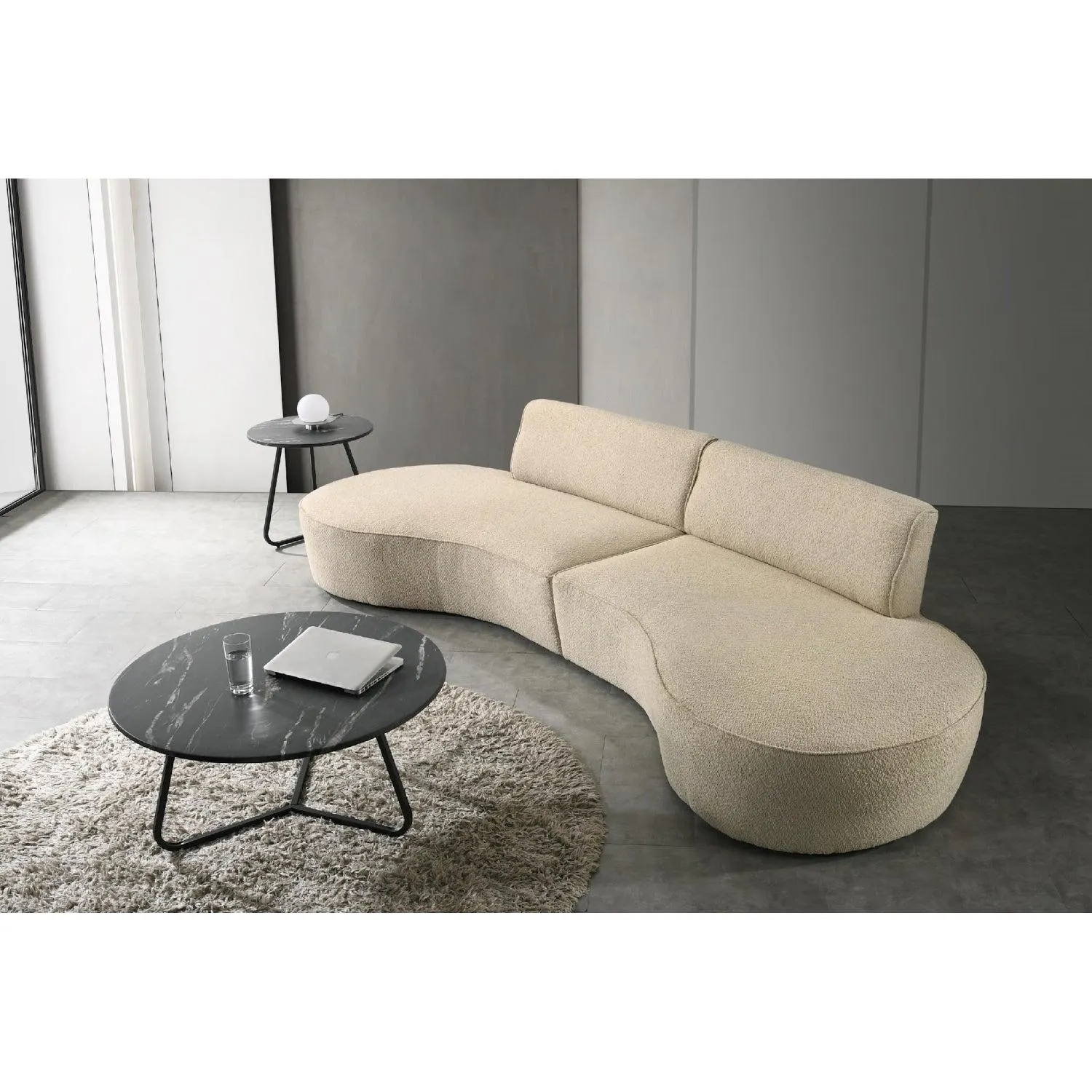 2-Piece Sectional Sofa by Best Home - Beige + Free Pillows