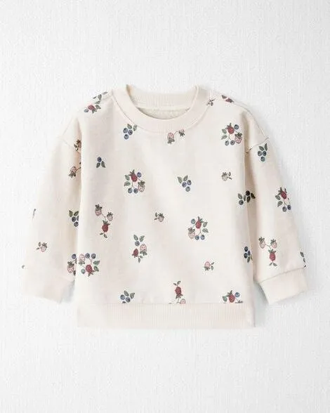 Baby Girl Organic Cotton French Terry Sweatshirt in Berry Blossom Print
